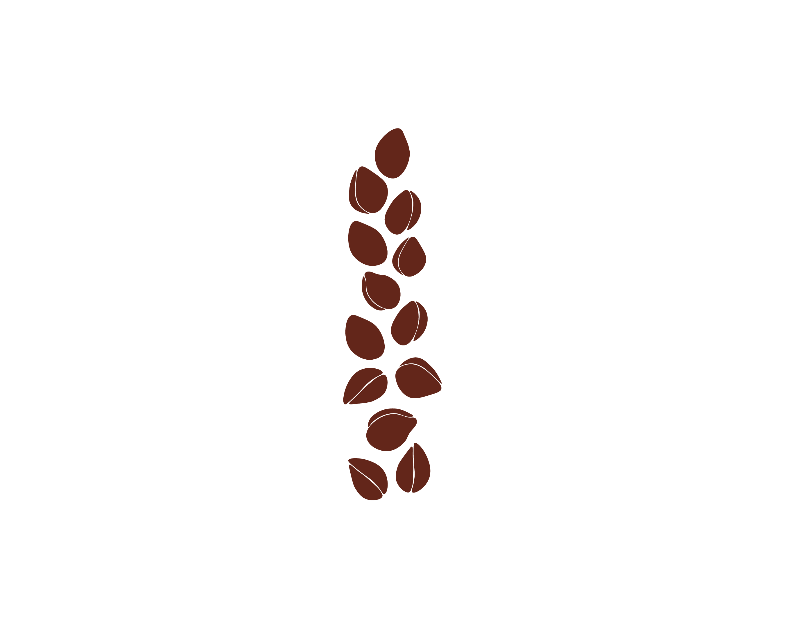 Flat-style illustration of a hemp seed stem in deep burgundy, representing organic hemp seed oil.
