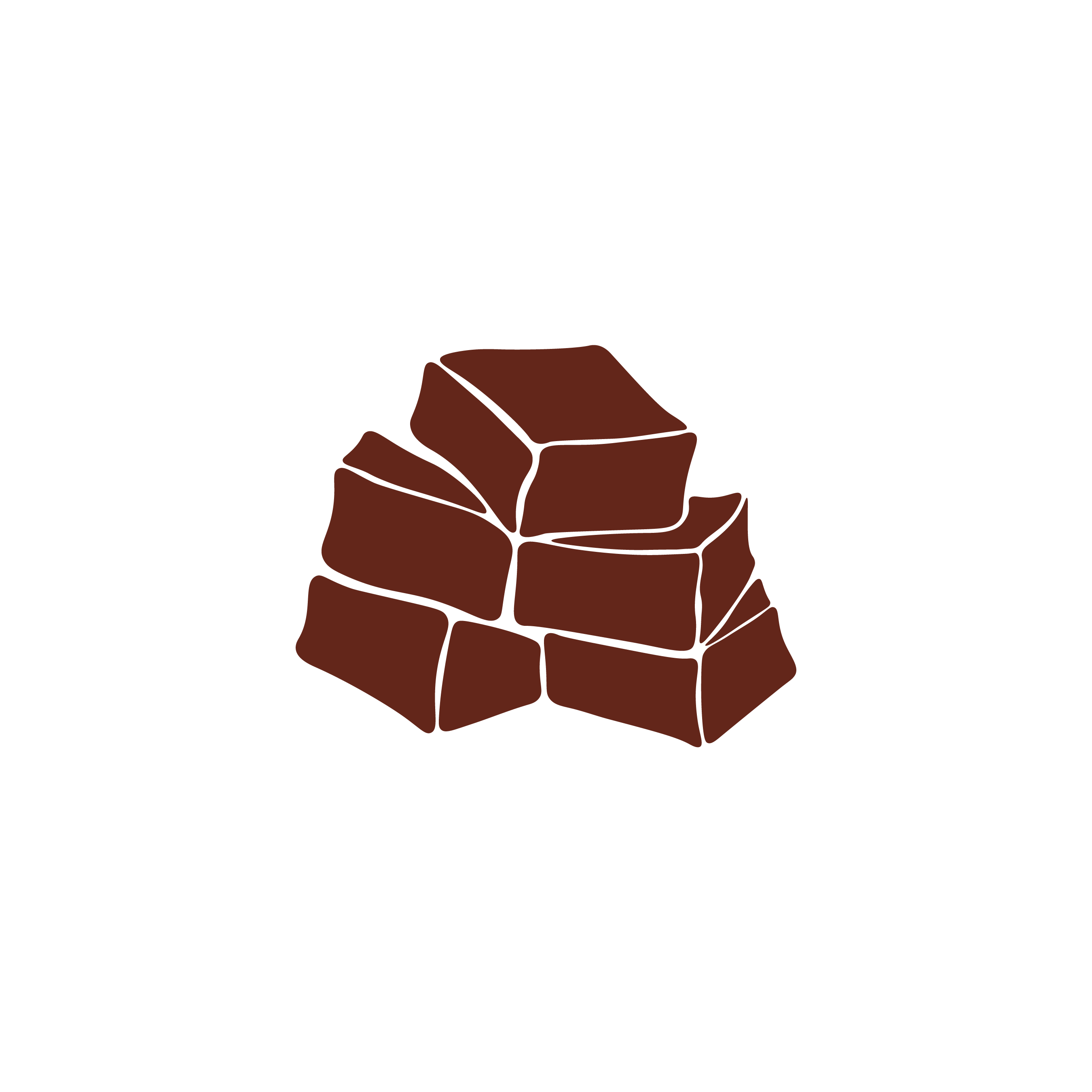 A flat-style illustration of stacked cuts of raw suet, beef tallow, rendered in deep burgundy-red with dark outline detailing, on a transparent background.